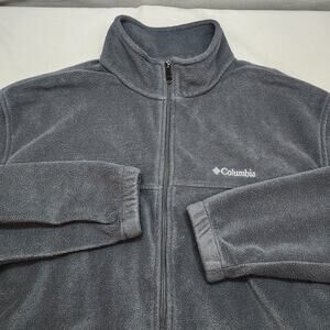 Columbia Full Zip Fleece Jacket Men’s Size XXL Black Pockets Draw Waist